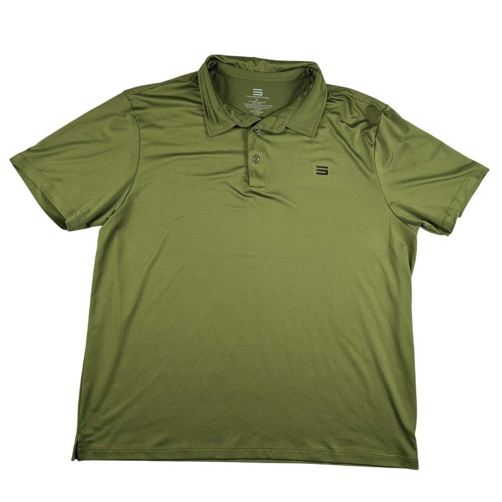 Three Sixty Six Polo Shirt Mens XL Green Performance Golf Athletic Lightweight